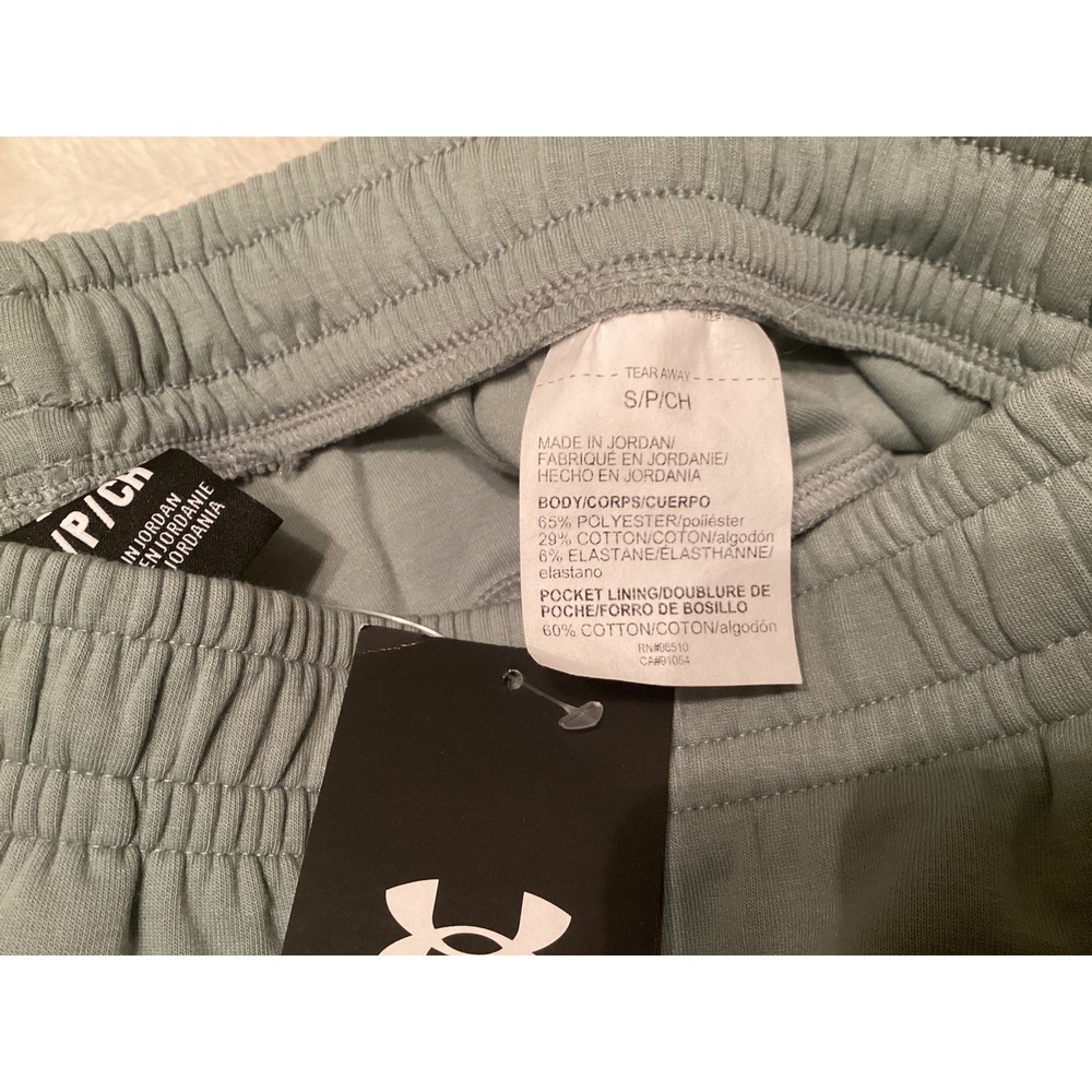 Under Armour Mens Unstoppable Fleece Shorts Sage Green 1379809 Size Small NWT - Picture 5 of 5